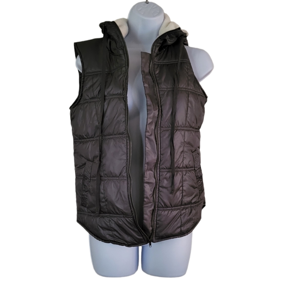 New Self Esteem Winter Fall Spring Zipper Vest Junior size Large Grey